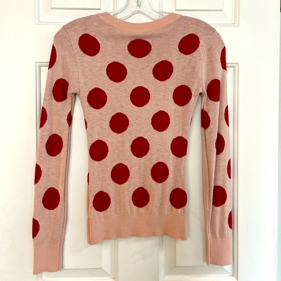 SOLD🥤 Halogen Polka Dot Sweater XS NWT Pink Red Riverdale - Picture 9 of 14